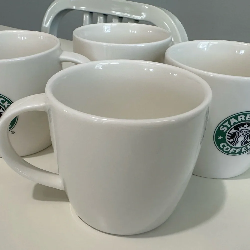 Set of 4 bone china Starbucks mugs 12 oz each 2008 - Picture 5 of 8